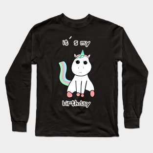 Birthday Unicorn Long Sleeve T-Shirt